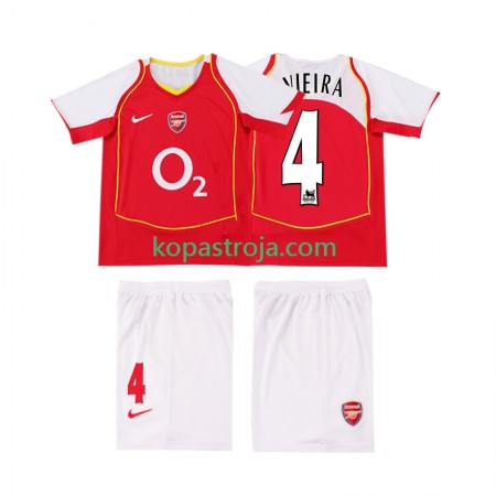 Billiga Fotbollströjor Arsenal VIEIRA 4 2004 Retro Barn Hemma tröja 2005 Kortärmad